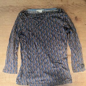 Brown blue size 6 Boatneck top Boden